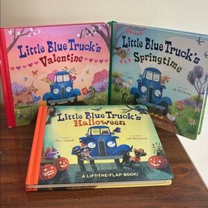 3 Little Blue Truck Books - Valentine, Springtime, & Halloween